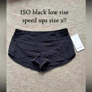 Black Low-Rise Speed Up Shorts